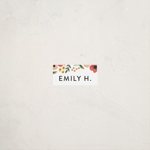 This is a ruby name labels with standard by Haley McCoy called watercolor flowers printing on waterproof sticker paper in sticker