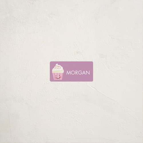 This is a orchid name labels with standard by Jessica Ogden called cupcake printing on waterproof sticker paper in sticker