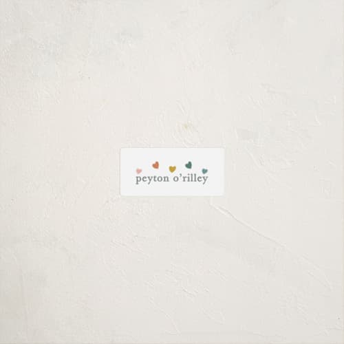 This is a rainbow name labels with standard by Stacey Meacham called rainbow hearts printing on waterproof sticker paper in sticker