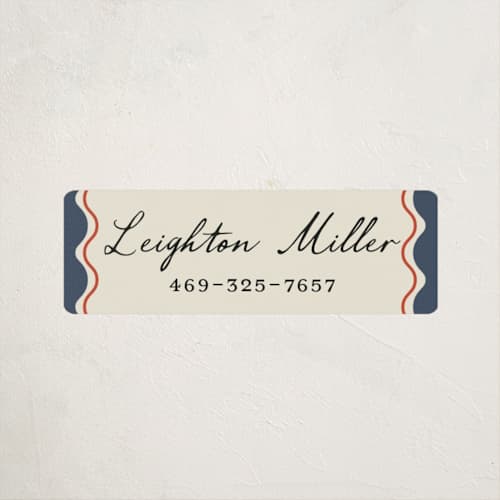 This is a lagoon name labels with standard by Nicoletta Savod called bijou printing on waterproof sticker paper in sticker