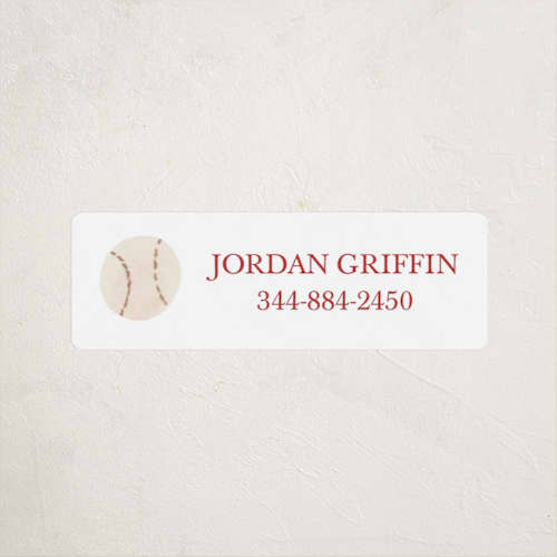 This is a cardinal name labels with standard by Teju Reval called sportsy baseball printing on waterproof sticker paper in sticker