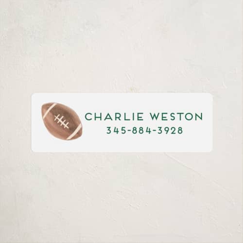 This is a crusader name labels with standard by Teju Reval called sportsy football printing on waterproof sticker paper in sticker