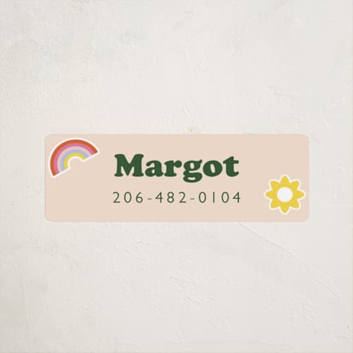 This is a sunshine name labels with standard by Hudson meet Rose called scout badges printing on waterproof sticker paper in sticker
