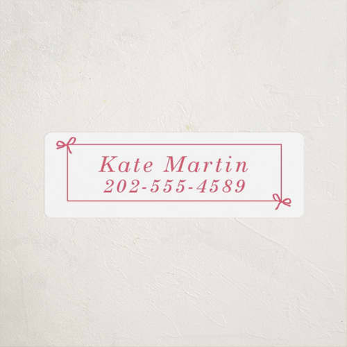 This is a peony name labels with standard by Baumbirdy called bow printing on waterproof sticker paper in sticker