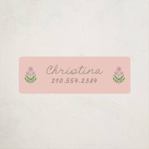 This is a poppy name labels with standard by Creo Study called botanical maximalism printing on waterproof sticker paper in sticker