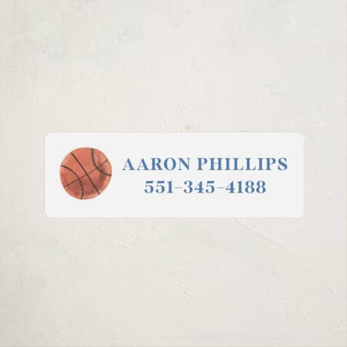 This is a ice name labels with standard by Teju Reval called sportsy basketball printing on waterproof sticker paper in sticker