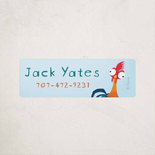 This is a ocean name labels with standard by Kristen Knechtel called disney's moana hei hei! printing on waterproof sticker paper in sticker