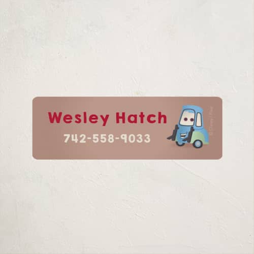 This is a cherry name labels with standard by tinaleeart called disney and pixar's lightning mcqueen and friends printing on waterproof sticker paper in sticker