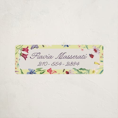 This is a citrus name labels with standard by Pati Cascino called blooming garden printing on waterproof sticker paper in sticker