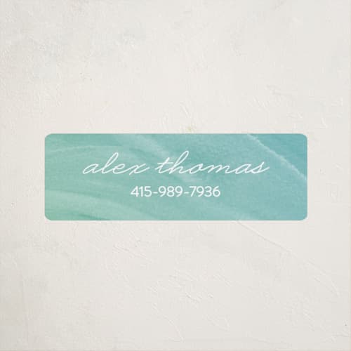 This is a ocean name labels with standard by Liz Conley called watercolor printing on waterproof sticker paper in sticker