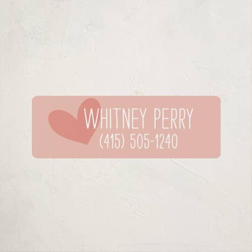 This is a strawberry name labels with standard by Kim Dietrich Elam called love from printing on waterproof sticker paper in sticker