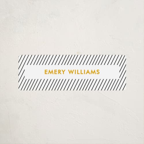 This is a marigold name labels with standard by Chelsey Scott called out of line printing on waterproof sticker paper in sticker