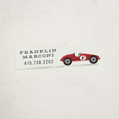 This is a ruby name labels with standard by chocomocacino called vintage race car printing on waterproof sticker paper in sticker