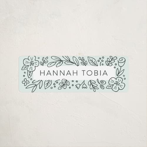 This is a mint name labels with standard by Hooray Creative called doodle frame printing on waterproof sticker paper in sticker