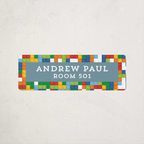 This is a brights name labels with standard by Michelle Taylor called building blocks printing on waterproof sticker paper in sticker