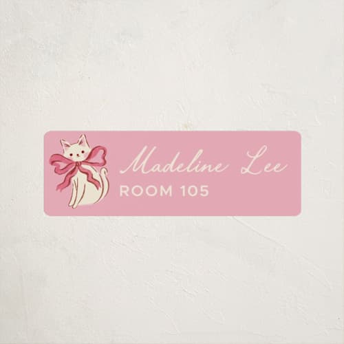This is a petal name labels with standard by Vivian Yiwing called happy purr-day printing on waterproof sticker paper in sticker