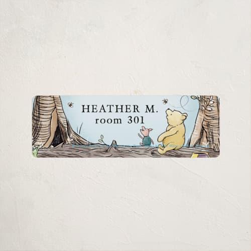 This is a sky name labels with standard by Becky Nimoy called disney's winnie the pooh in the wood printing on waterproof sticker paper in sticker