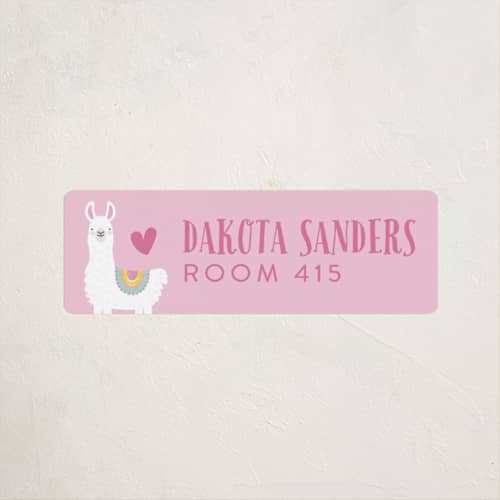 This is a candy name labels with standard by Karidy Walker called llama fun printing on waterproof sticker paper in sticker