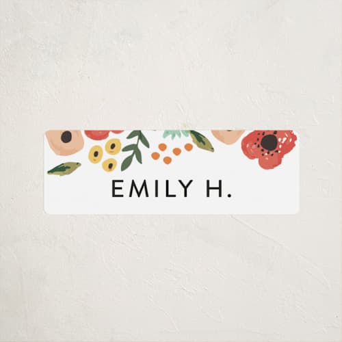 This is a ruby name labels with standard by Haley McCoy called watercolor flowers printing on waterproof sticker paper in sticker