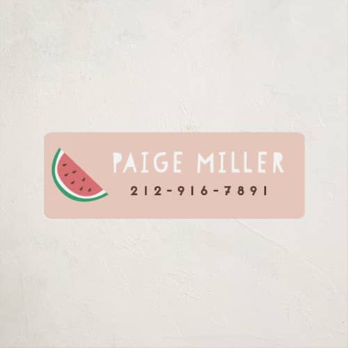 This is a cherry blossom name labels with standard by peetie design called watermelon printing on waterproof sticker paper in sticker