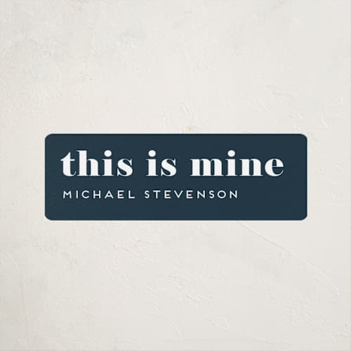 This is a navy name labels with standard by Amy Payne called we do this every year printing on waterproof sticker paper in sticker