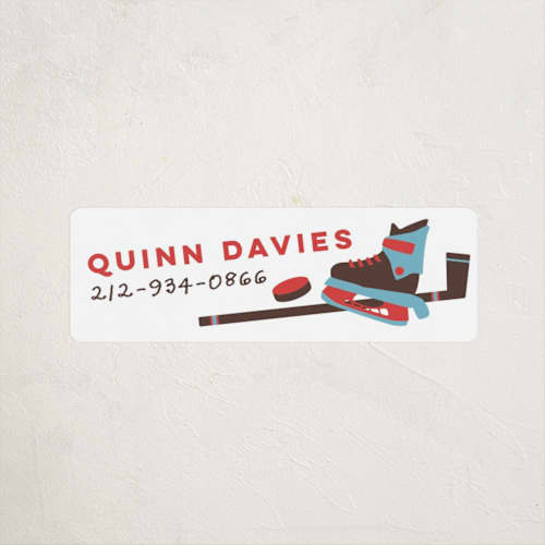 This is a mocha name labels with standard by peetie design called ice hockey printing on waterproof sticker paper in sticker