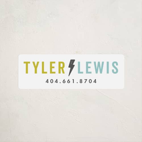 This is a lime name labels with standard by Stacey Meacham called lightning strike printing on waterproof sticker paper in sticker