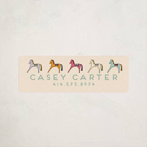 This is a pastels name labels with standard by Shiny Penny Studio called pretty pretty ponies printing on waterproof sticker paper in sticker