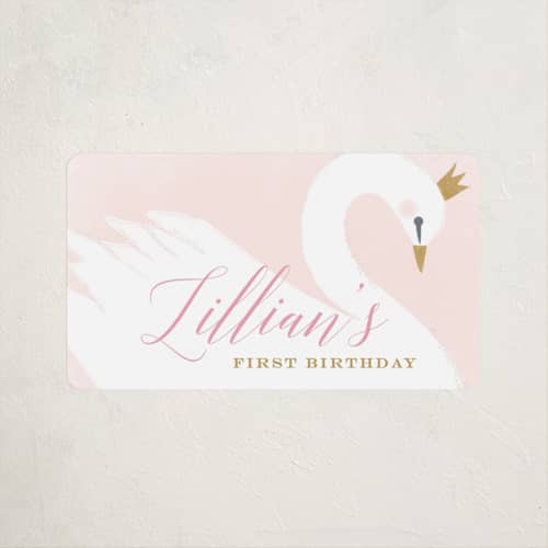 This is a ballet slipper kids stickers with standard by Karidy Walker called sweet swan princess printing on uncoated sticker paper in sticker