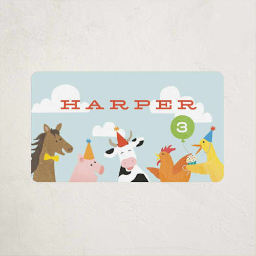 This is a robin’s egg kids stickers with standard by Jennifer Wick called farm animal friends printing on uncoated sticker paper in sticker