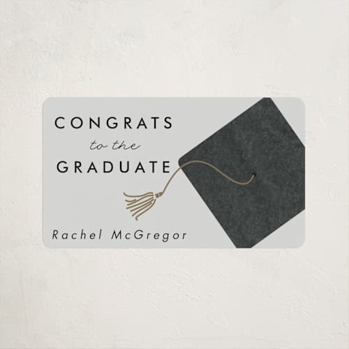 This is a smoke graduation stickers with standard by Catherine Culvenor called shimmering tassel printing on uncoated sticker paper in sticker