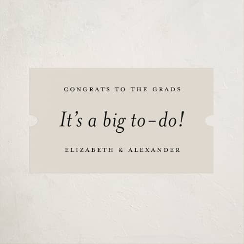 This is a ivory graduation stickers with standard by Heather Schertzer called big to-do printing on uncoated sticker paper in sticker