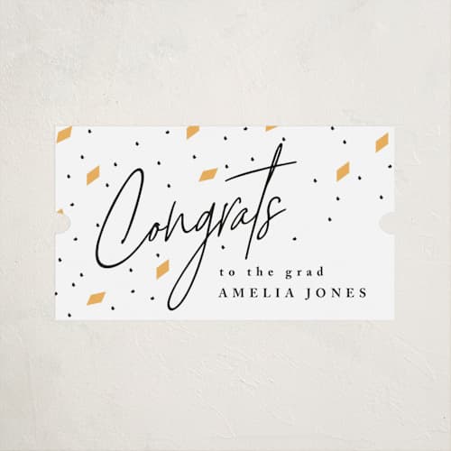 This is a sunshine graduation stickers with standard by Owl and Toad called written out printing on uncoated sticker paper in sticker