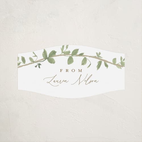 This is a ivy baby shower favor labels with standard by Everett Paper Goods called canopy printing on uncoated sticker paper in sticker