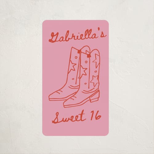 This is a cherry kids stickers with standard by Jennifer Lew called cowboy club printing on uncoated sticker paper in sticker
