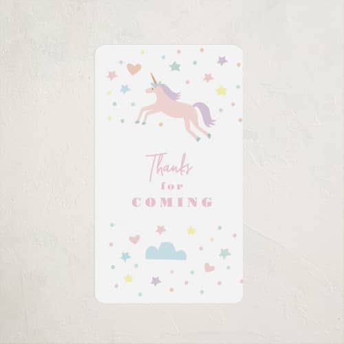 This is a bubblegum kids stickers with standard by Jennifer Wick called unicorn dreams printing on uncoated sticker paper in sticker