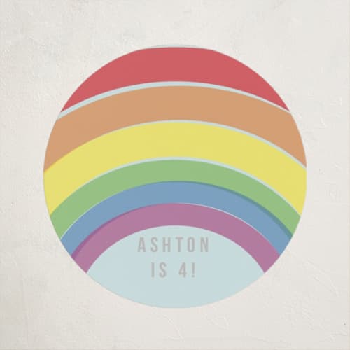 This is a soft teal kids stickers with standard by Angela Garrick called rainbow celebration printing on uncoated sticker paper in sticker