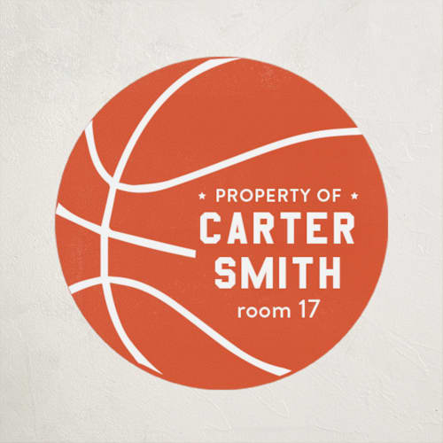 This is a carrot name labels with standard by Kelsey Cashman called slam dunk printing on waterproof sticker paper in sticker