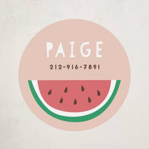 This is a cherry blossom name labels with standard by peetie design called watermelon printing on waterproof sticker paper in sticker