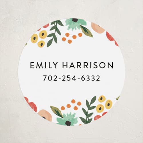 This is a ruby name labels with standard by Haley McCoy called watercolor flowers printing on waterproof sticker paper in sticker