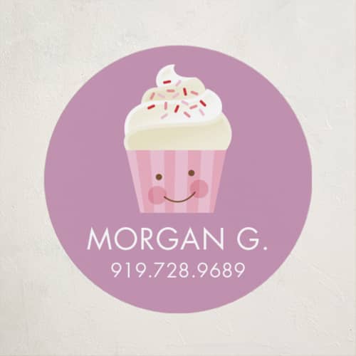 This is a orchid name labels with standard by Jessica Ogden called cupcake printing on waterproof sticker paper in sticker