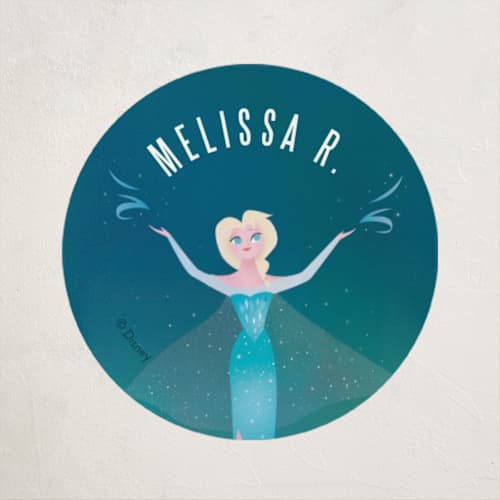 This is a frost name labels with standard by Lori Wemple called disney elsa's magic printing on waterproof sticker paper in sticker