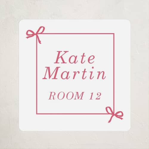 This is a peony name labels with standard by Baumbirdy called bow printing on waterproof sticker paper in sticker