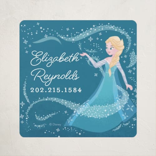 This is a frosty name labels with standard by curiouszhi called disney frozen snow sparkles printing on waterproof sticker paper in sticker