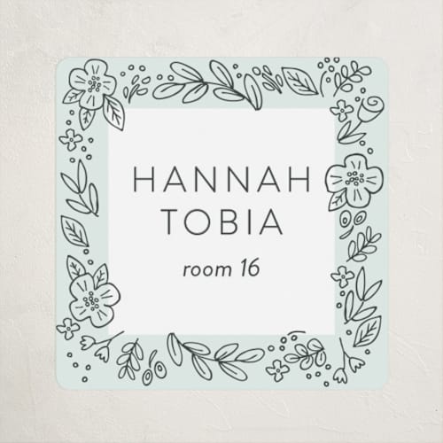 This is a mint name labels with standard by Hooray Creative called doodle frame printing on waterproof sticker paper in sticker