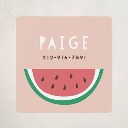 This is a cherry blossom name labels with standard by peetie design called watermelon printing on waterproof sticker paper in sticker