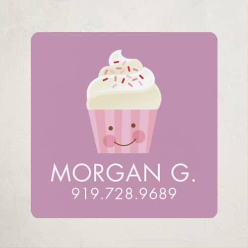 This is a orchid name labels with standard by Jessica Ogden called cupcake printing on waterproof sticker paper in sticker