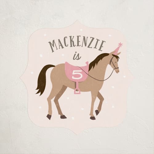 This is a rose kids stickers with standard by Karidy Walker called saddle up printing on uncoated sticker paper in sticker