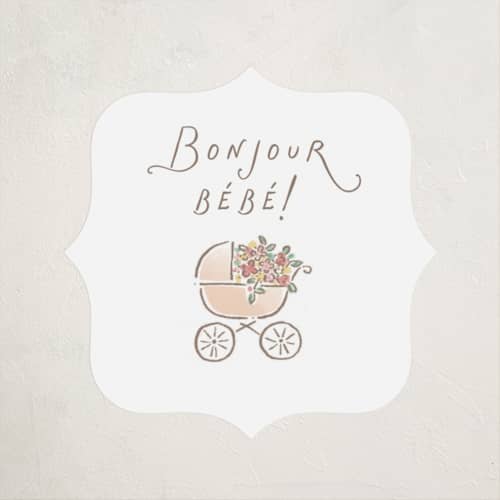 This is a strawberry baby shower favor labels with standard by Jennifer Wick called a day in paris printing on uncoated sticker paper in sticker