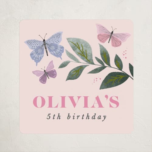 This is a petal kids stickers with standard by Karidy Walker called butterfly kisses printing on uncoated sticker paper in sticker